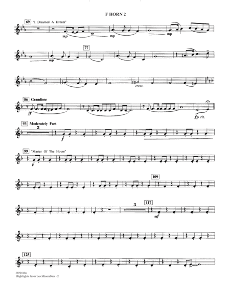 Highlights From Les Misrables Arr Johnnie Vinson F Horn 2 Page 2