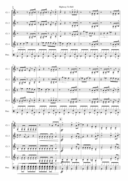 Highway To Hell Clarinet Quartet Page 2