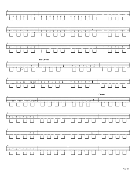 Hikari Radwimps Bass Tab Page 2