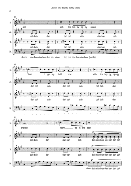 Hippy Hippy Shake Satb A Cappella Page 2