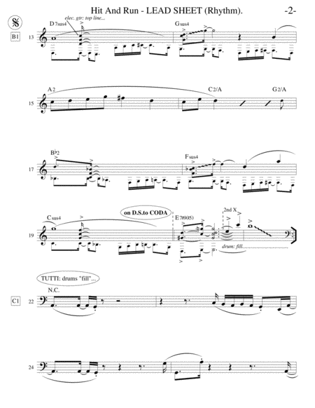 Hit And Run Lead Sheet Page 2