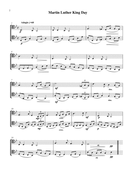 Holiday Etudes Duets Tenor Clef Book Page 2