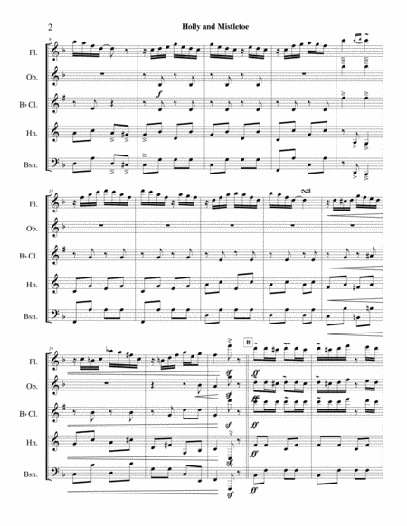 Holly And Mistletoe Rag G Dobyns Woodwind Quintet Page 2