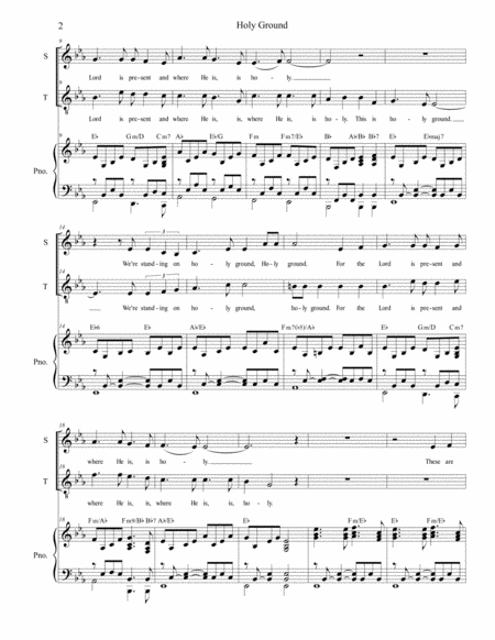 Holy Ground For 2 Part Choir Soprano And Tenor Page 2