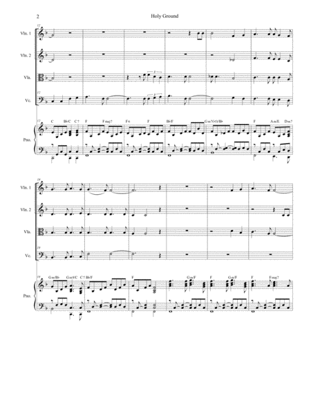 Holy Ground For String Quartet And Piano Page 2