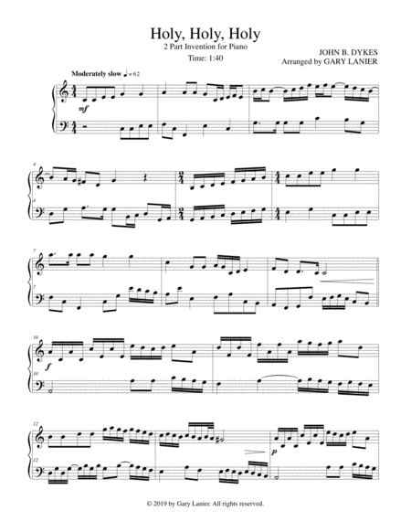 Holy Holy Holy 2 Part Invention For Piano Page 2