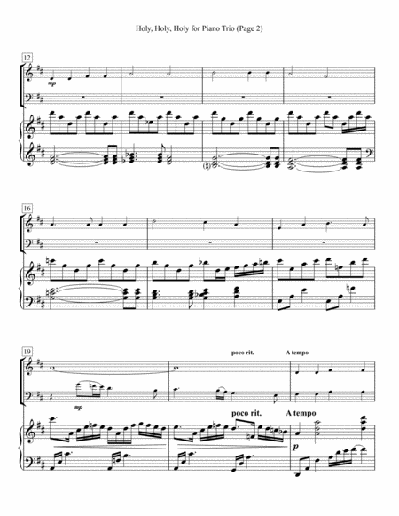 Holy Holy Holy For Piano Trio Page 2