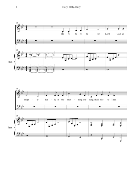 Holy Holy Holy For Satb Choir With Piano Accompaniment Page 2