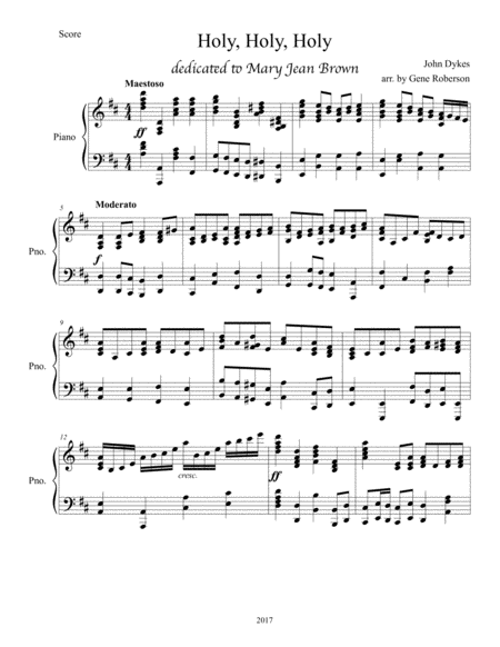 Holy Holy Holy Piano Solo Page 2