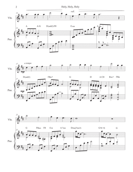 Holy Holy Holy Solo Violin And Piano Page 2