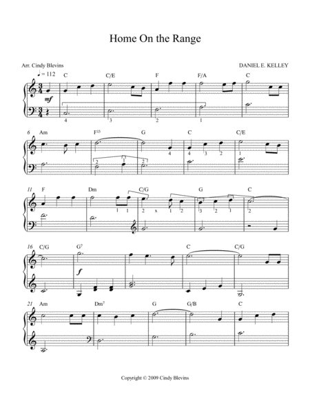 Home On The Range Arranged For Easy Harp Lap Harp Friendly From My Book Easy Favorites Vol 2 Folk Songs Page 2