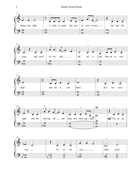 Home Sweet Home Easy Beginner Piano Abridged Page 2