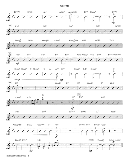 Honeysuckle Rose Arr Darmon Meader Guitar Page 2