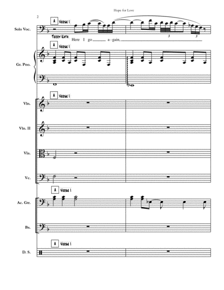 Hope For Love Full Score Set Of Parts Page 2
