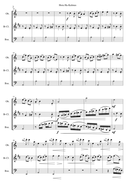 Hora Ha Kulmus Dance Of The Quill For Oboe Clarinet And Bassoon Page 2