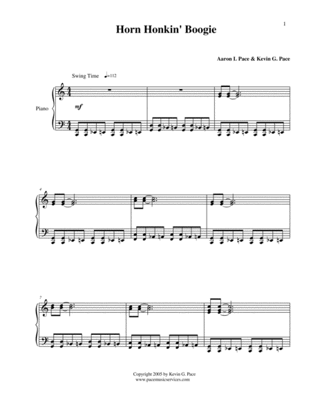 Horn Honkin Boogie Easy Piano Solo Page 2