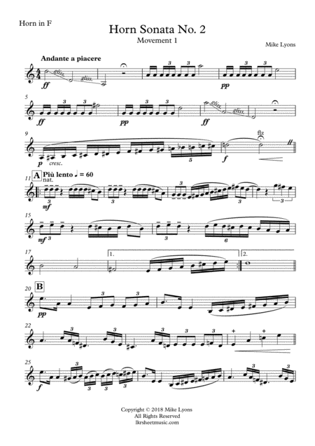 Horn Sonata No 2 1st Movement Andante A Piacere Page 2