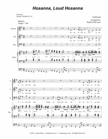 Hosanna Loud Hosanna For Sab Organ Accompaniment Page 2