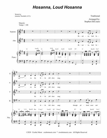 Hosanna Loud Hosanna For Satb Piano Accompaniment Page 2