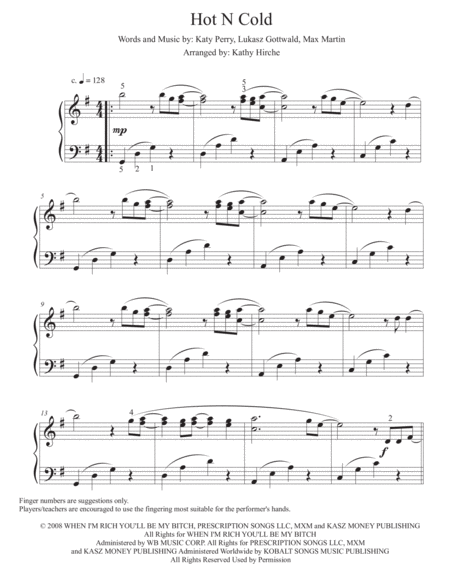 Hot N Cold Piano Solo Page 2