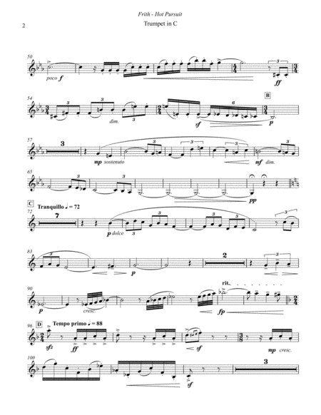 Hot Pursuit For Trumpet Trombone And Piano Page 2