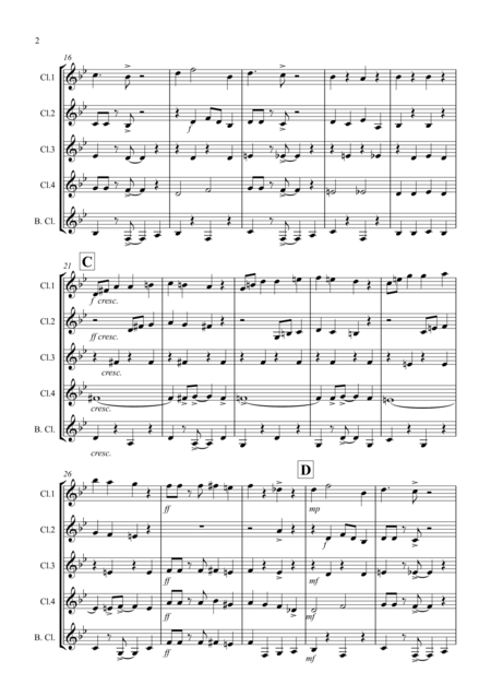 Hot Summer Rag For Clarinet Quintet Page 2