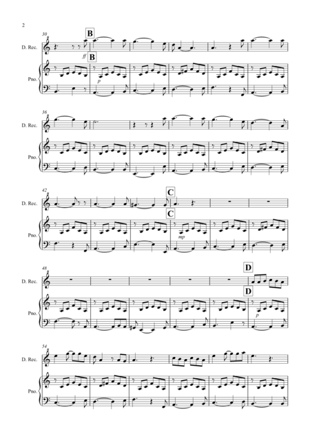 House Of The Rising Sun For Descant Recorder And Piano Page 2