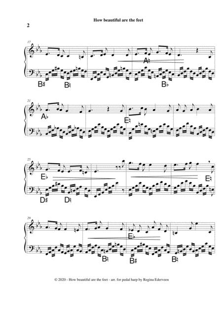 How Beautiful Are The Feet Messiah Hndel Pedal Harp Solo Page 2