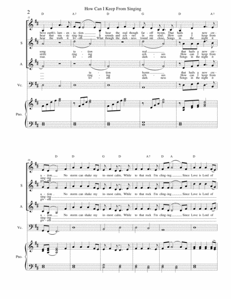 How Can I Keep From Singing Cello Trio And Piano Page 2