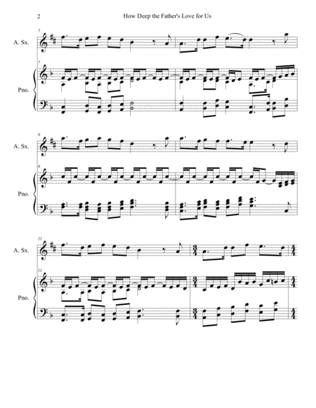 How Deep The Fathers Love For Us Alto Sax Piano Arr Brenda Portman Page 2