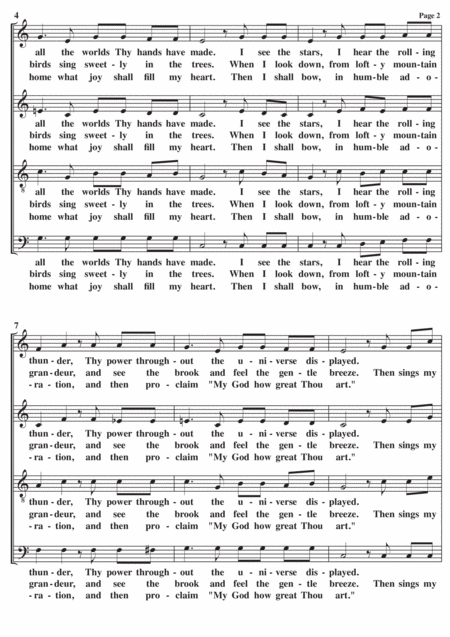 How Great Thou Art A Cappella Page 2