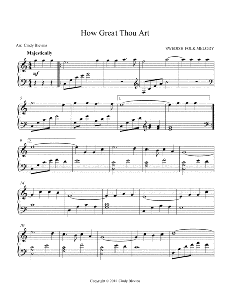 How Great Thou Art Arranged For Piano Solo Page 2