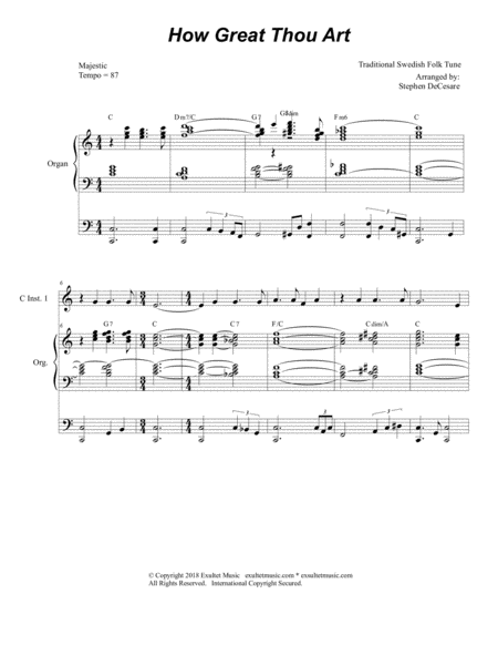 How Great Thou Art Duet For C Instruments Organ Accompaniment Page 2