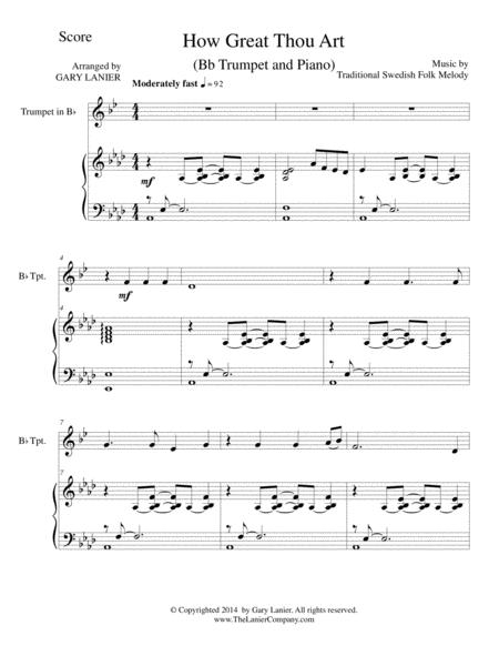 How Great Thou Art For Bb Trumpet And Piano With Scorepart Page 2