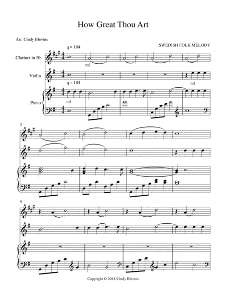 How Great Thou Art For Piano Clarinet And Violin Page 2