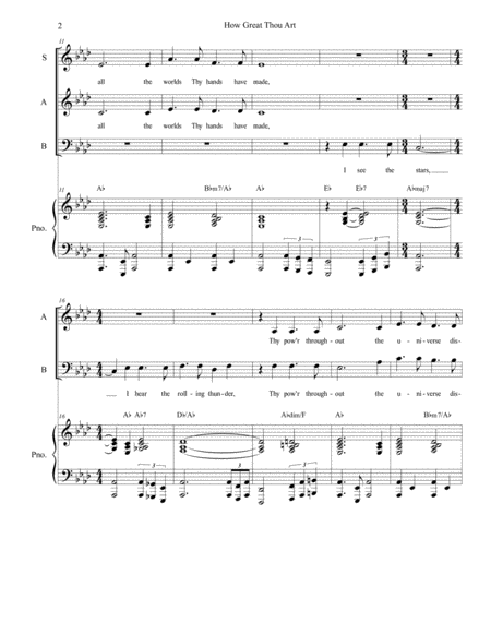 How Great Thou Art For Sab Piano Accompaniment Page 2