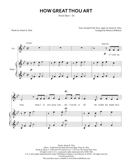 How Great Thou Art Vocal Duet Page 2