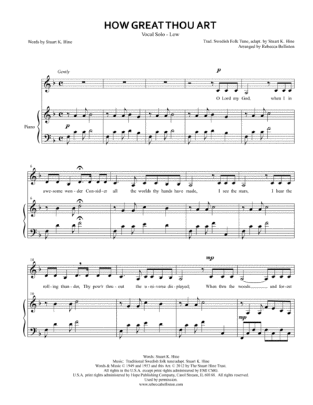 How Great Thou Art Vocal Solo Low Page 2