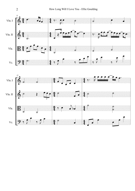 How Long Will I Love Ellie Goulding Arranged For String Quartet Page 2