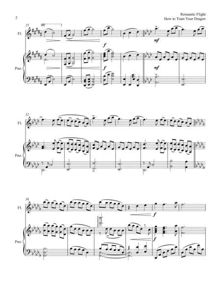 How To Train Your Dragon Romantic Flight For Flute And Piano Page 2