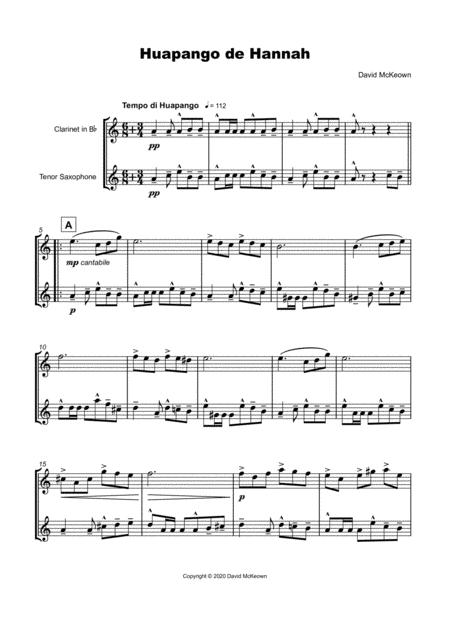 Huapango De Hannah For Clarinet And Tenor Saxophone Duet Page 2