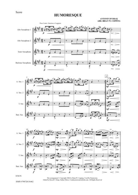 Humoresque Saxophone Quartet Page 2