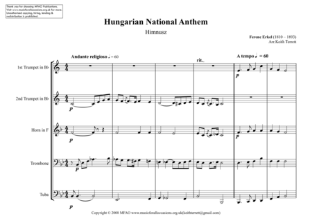 Hungarian National Anthem Himnusz For Brass Quintet Page 2