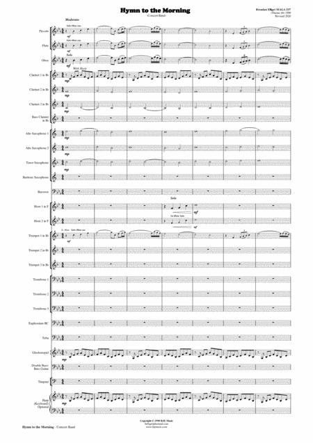 Hymn To The Morning Concert Band Score And Parts Pdf Page 2