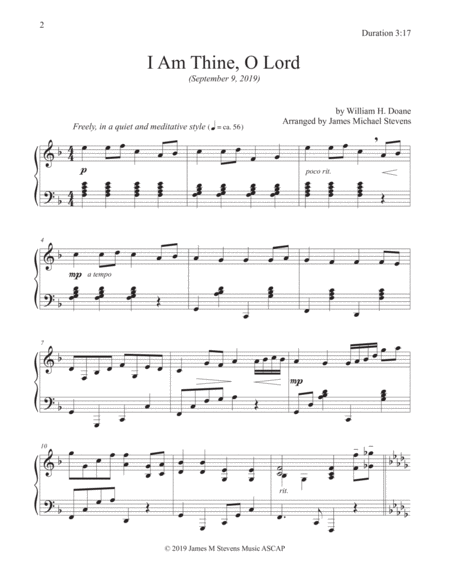 I Am Thine O Lord Sacred Piano Page 2