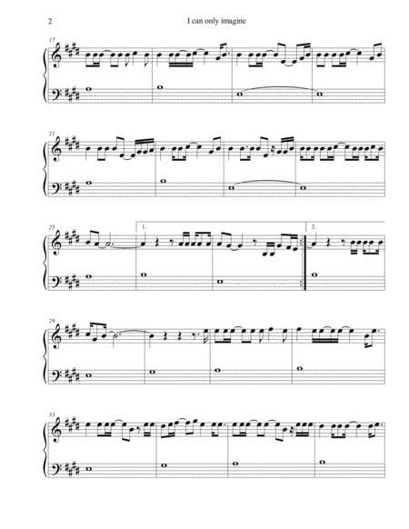 I Can Only Imagine Mercyme Sheet Music Easy Piano Page 2