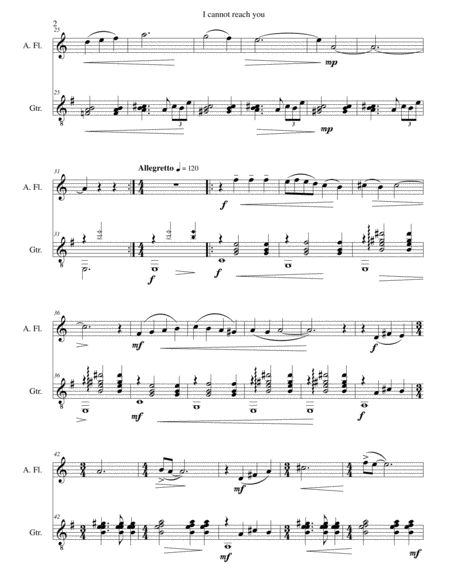 I Cannot Reach You For Alto Flute And Guitar Page 2