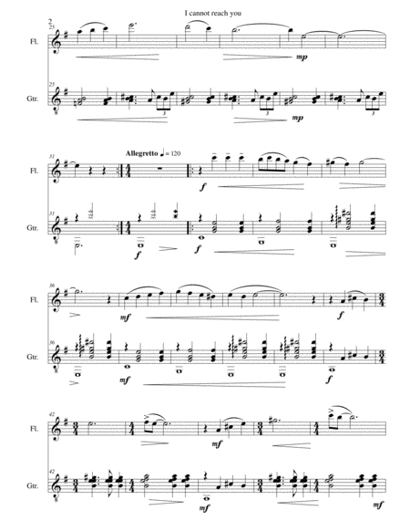 I Cannot Reach You For Flute And Guitar Page 2