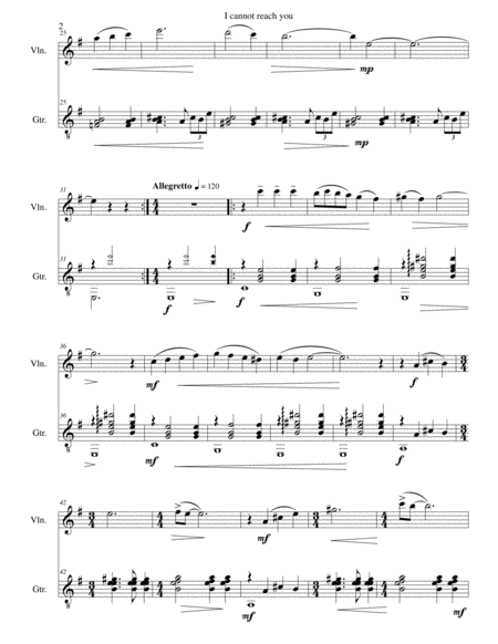 I Cannot Reach You For Violin And Guitar Page 2