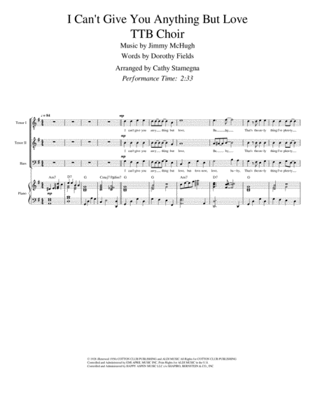 I Cant Give You Anything But Love Ttb Choir Chords Piano Acc Page 2